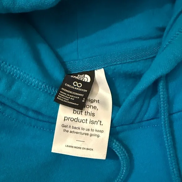 The North Face Crown Shyness Hoodie in Alkaline Blue with Pink Logo size L - Picture 3 of 4